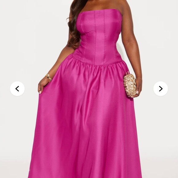 Satin Gown - Raspberry Colored - Picture 1 of 4